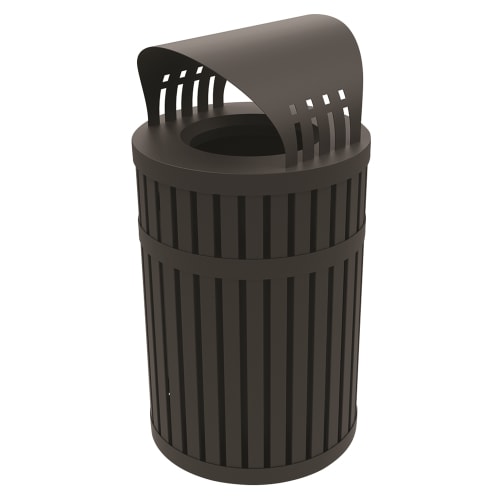 Commercial Zone Parkview 45 Gallon Trash Container, Canopy Lid, Black